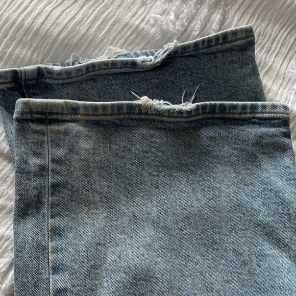 Button fly Relaxed Straight Ankle Blue Women's Express Jeans - Picture 5 of 5